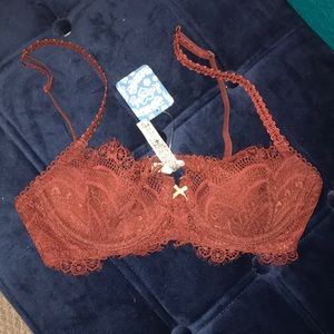 NWT free people Burgundy bra 32b